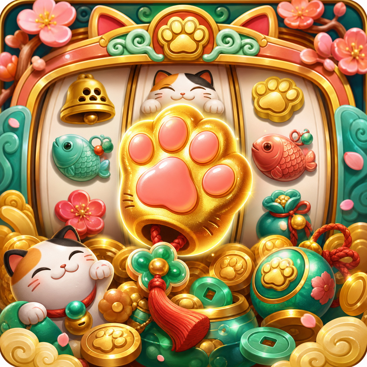 Lucky cat paw themed social slot demo cover